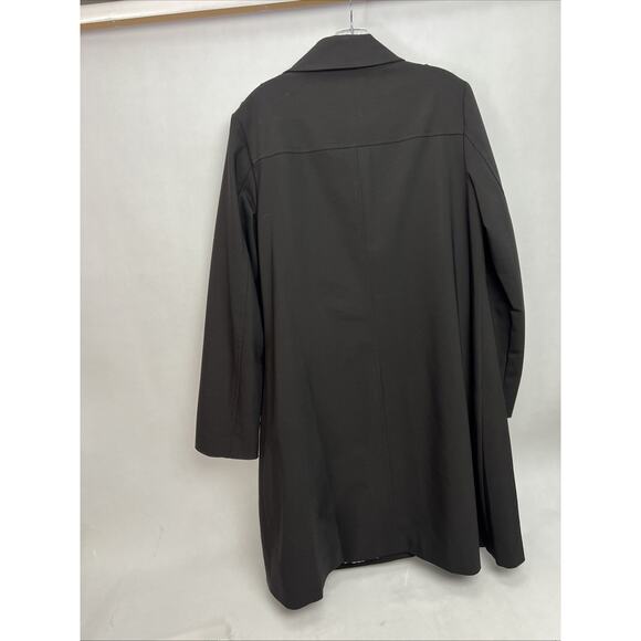 Kate Spade swing trench coat jacket black M medium white lining single breasted - Picture 4 of 7